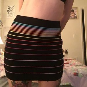 80s colors neon striped skirt